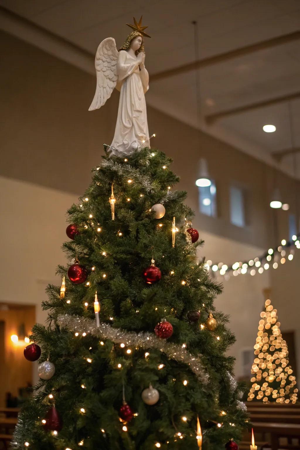 An angel crown infuses enduring beauty into the tree.