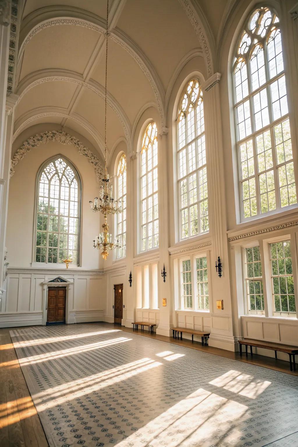 Inherent illumination floods the area, intensifying its loveliness.