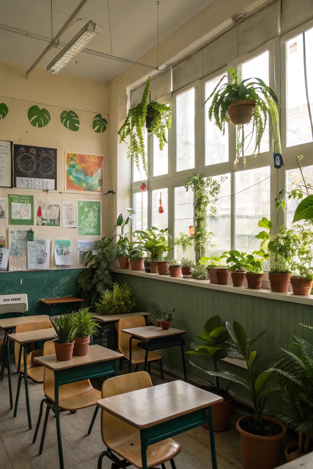 Natural elements add tranquility to study settings.