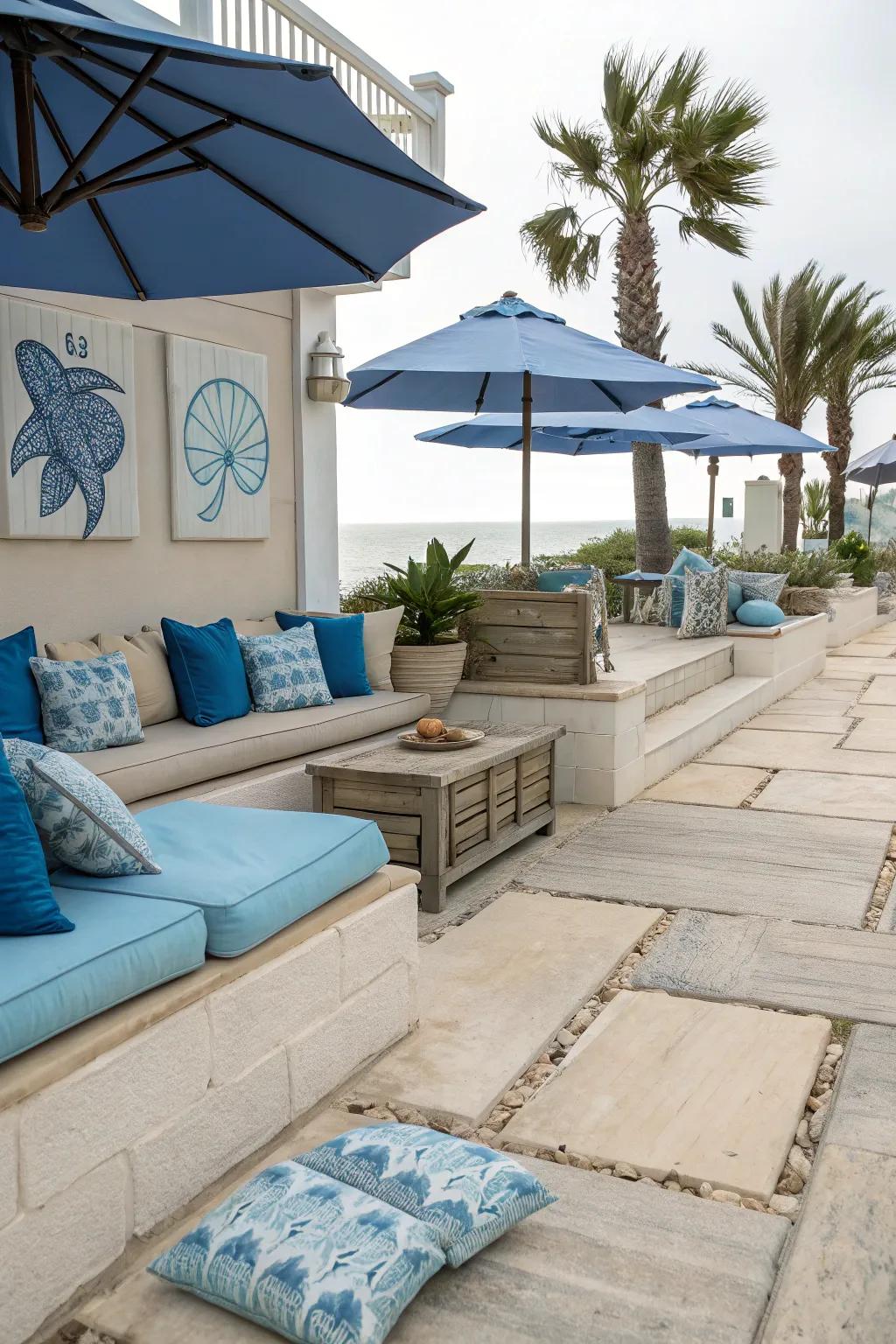 Embrace coastal vibes with light-toned pavers.