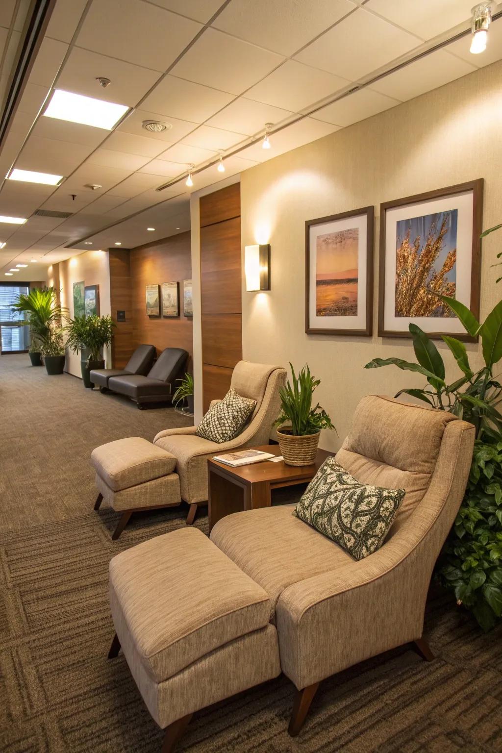 A leisure zone designed for relaxation and interaction.