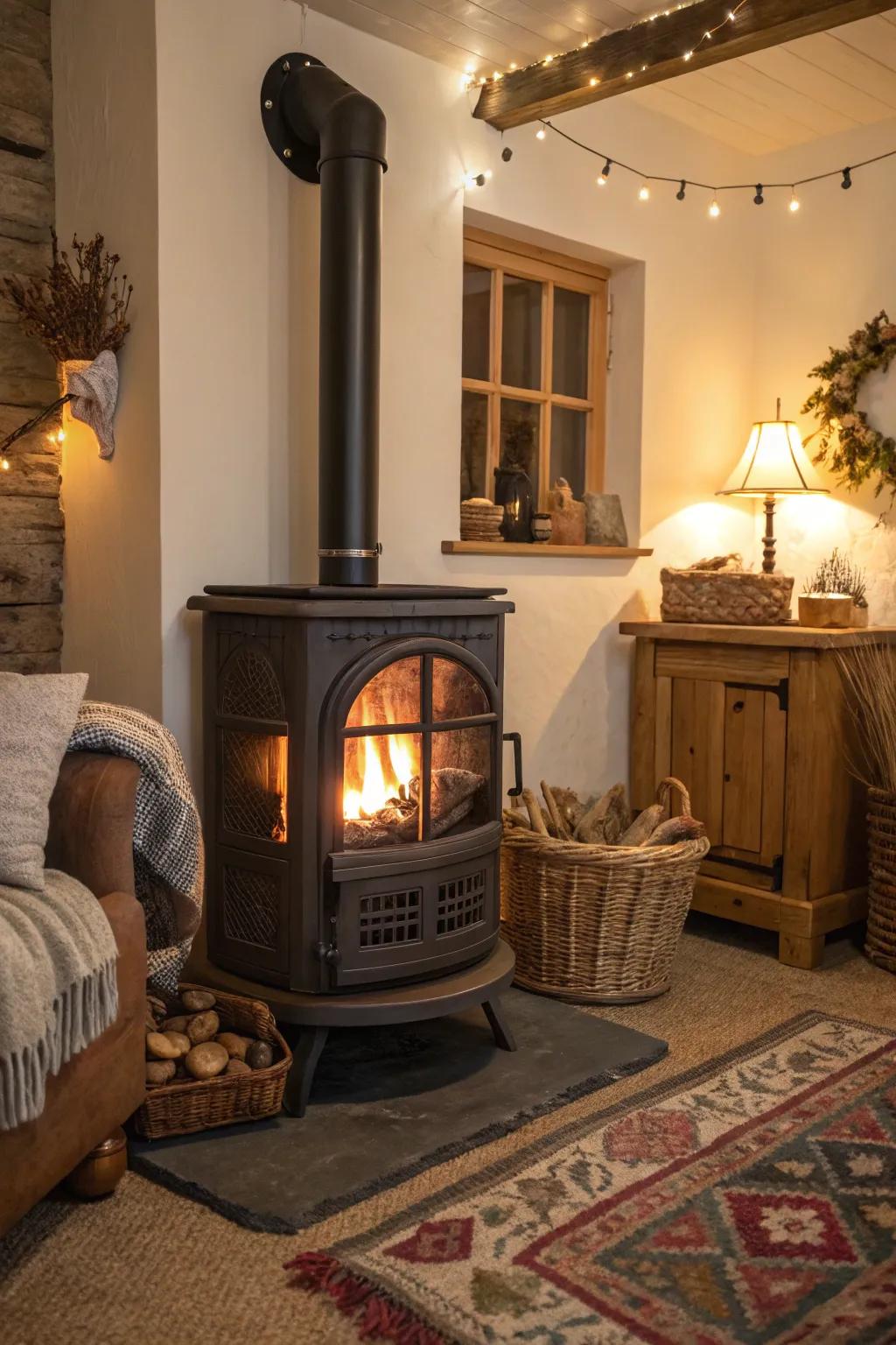 Encompassing lighting enhances the inviting nature of your heater.