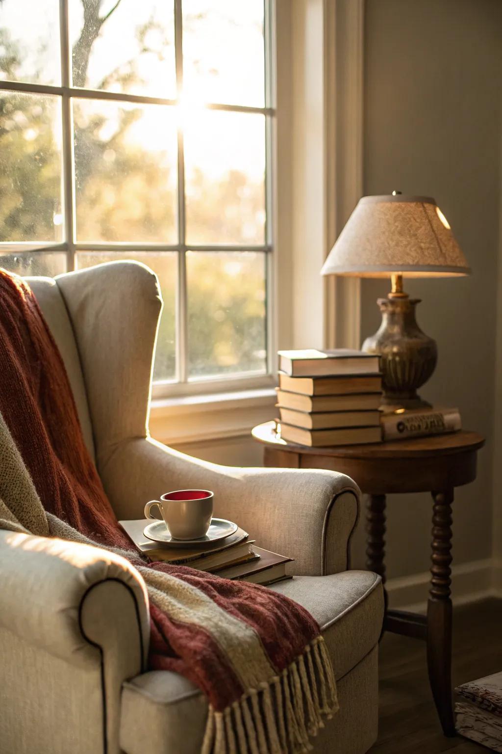 A quaint corner perfect for losing yourself in a narrative.