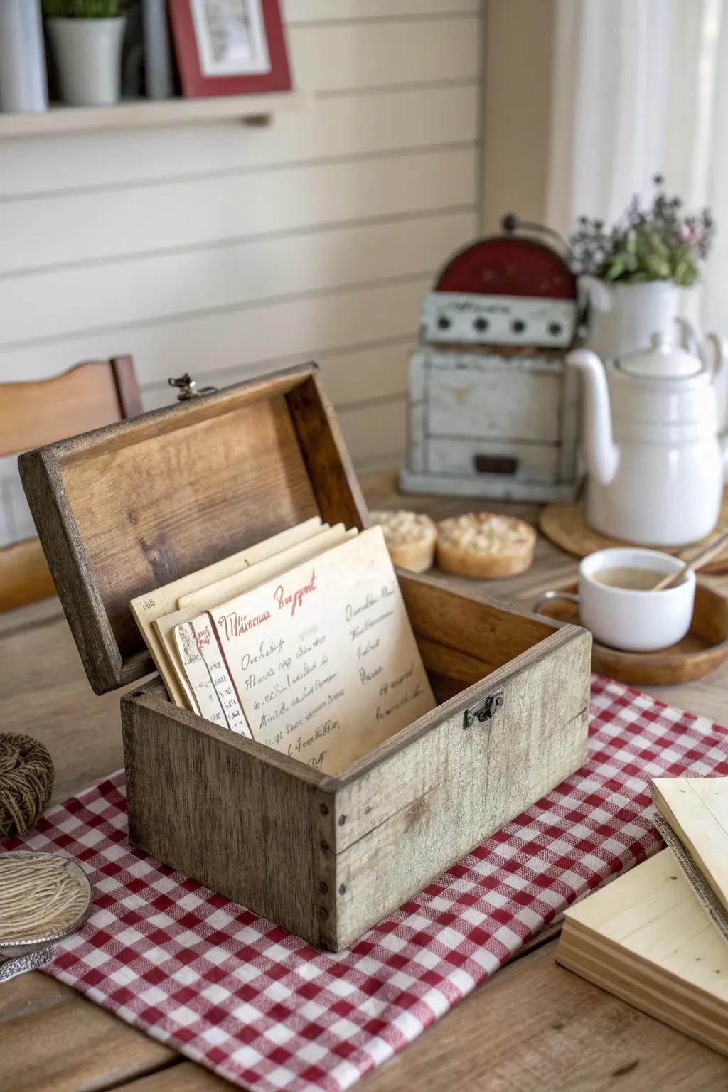 A wooden keeper preserves culinary heritage beautifully.