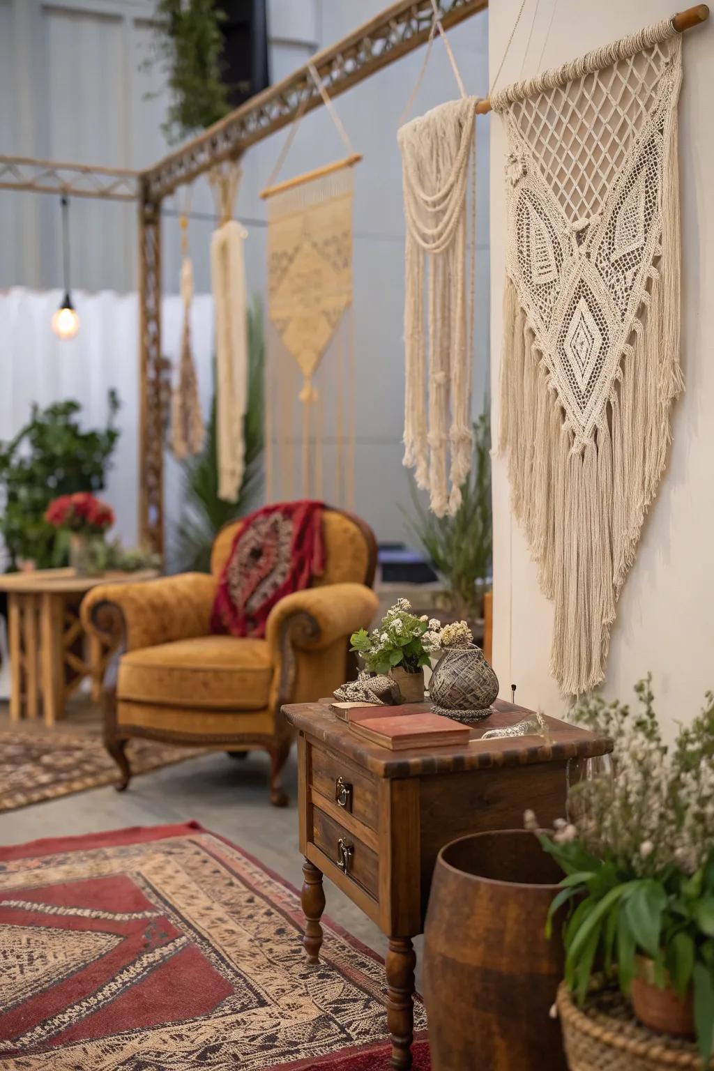 Vintage and eclectic touches establish a stylish yet cozy ambiance.