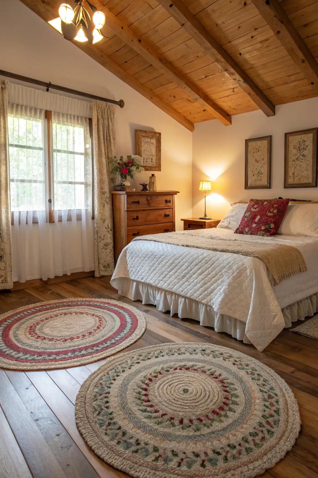 Carpets introduce texture and warmth to the floor.