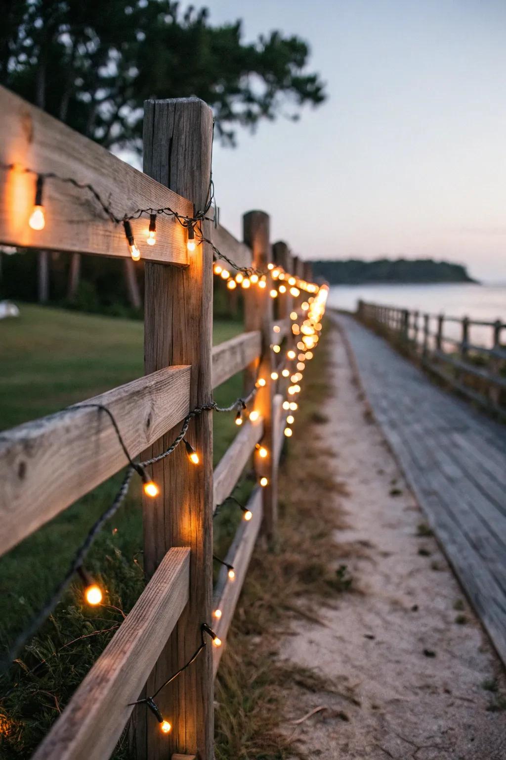 Lighting elements possess the capability to metamorphose your fence into an enchanting backdrop.