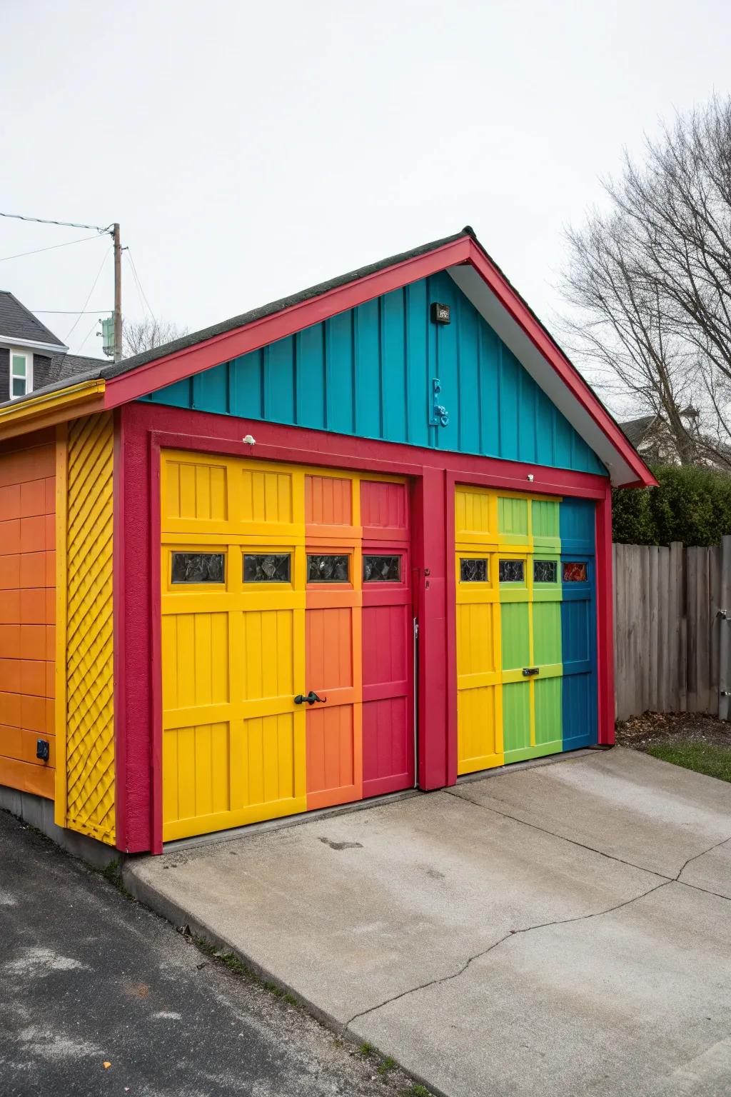 A burst of color injecting vitality and animation into your garage.