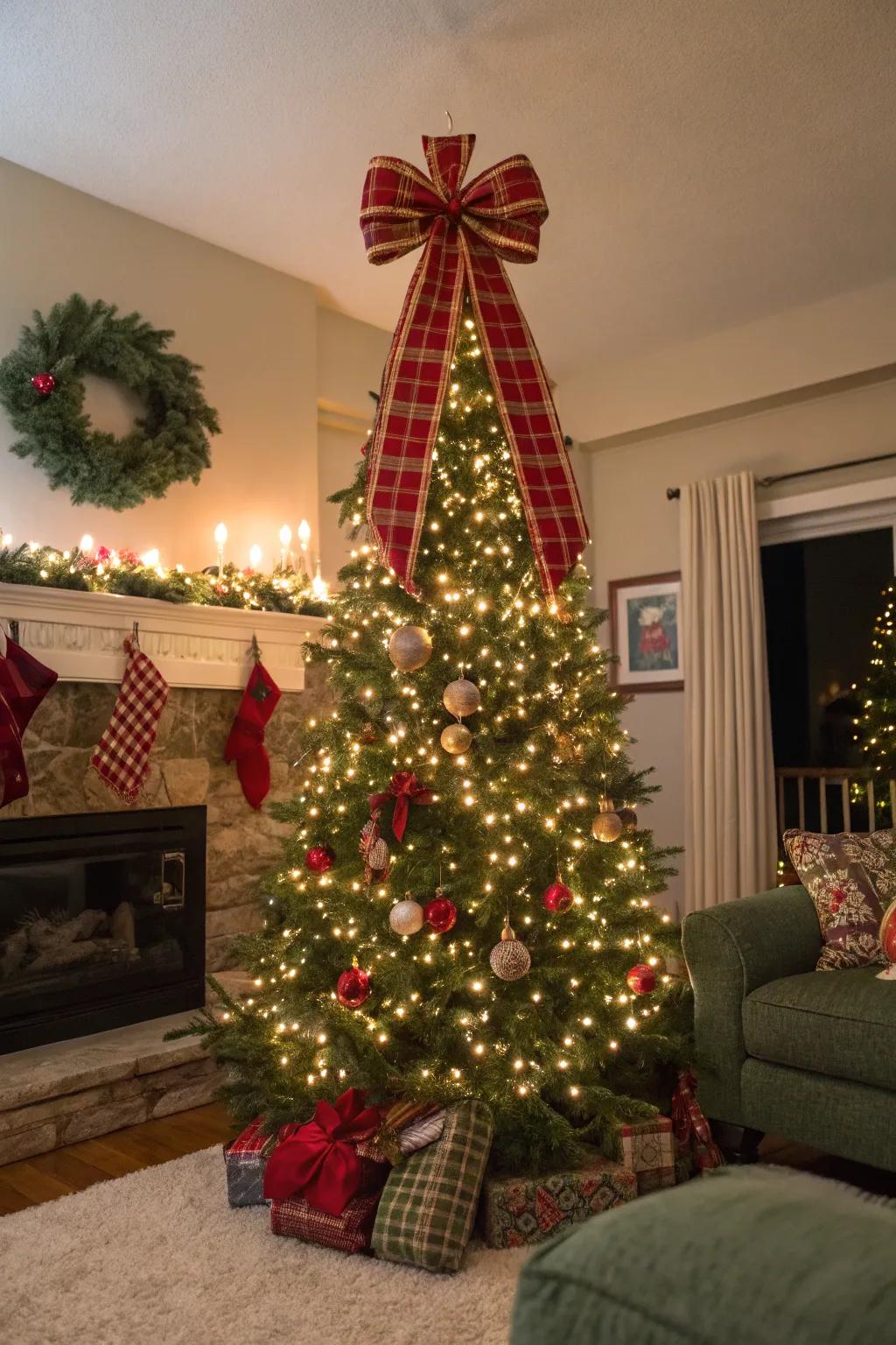 Timeless charm with a ceremonial bow.