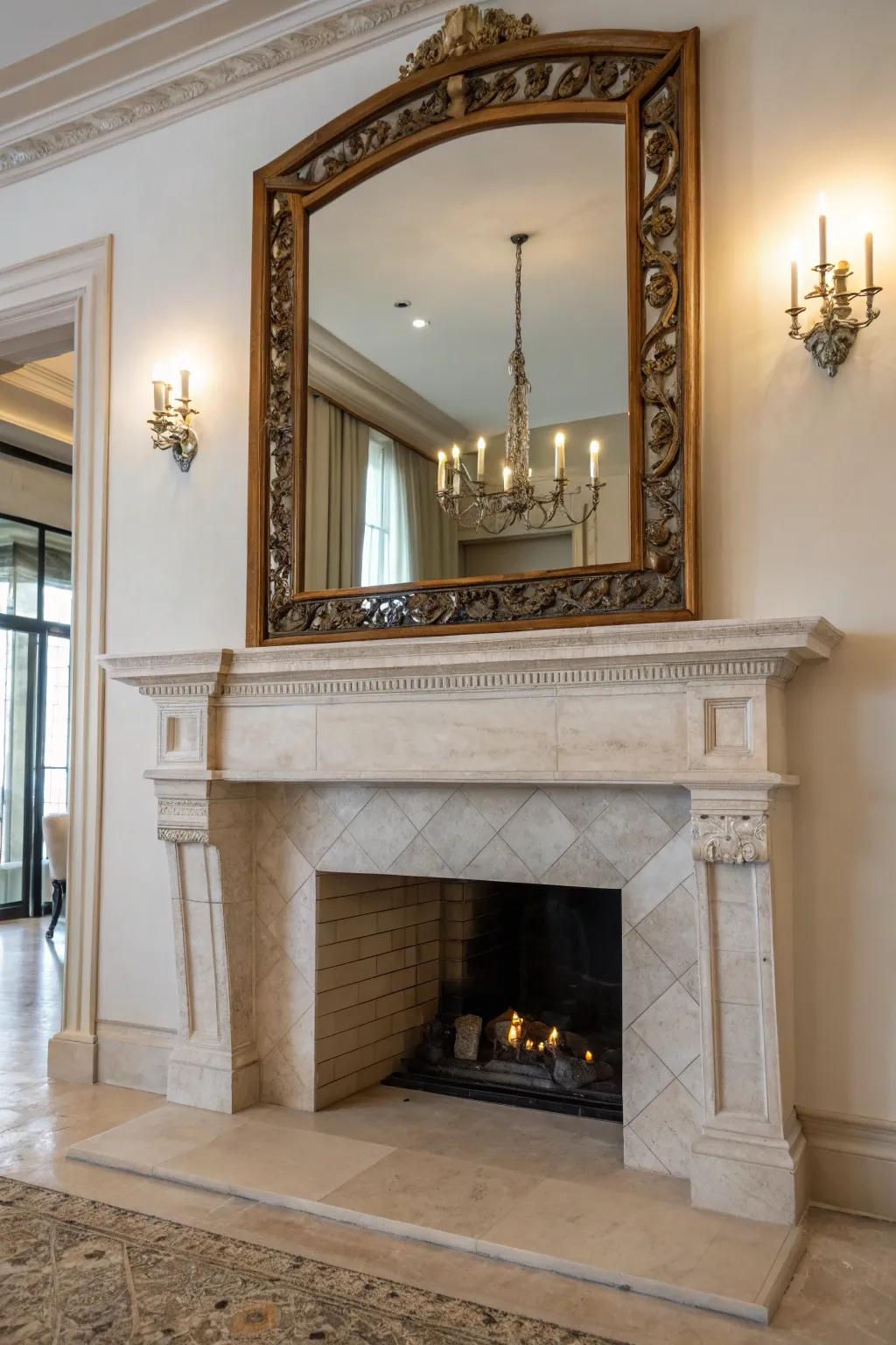 Enhance light and space with a reflector in your fireplace.