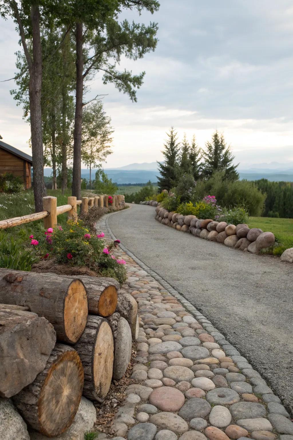 Natural elements present an earthy charm to your landscape.