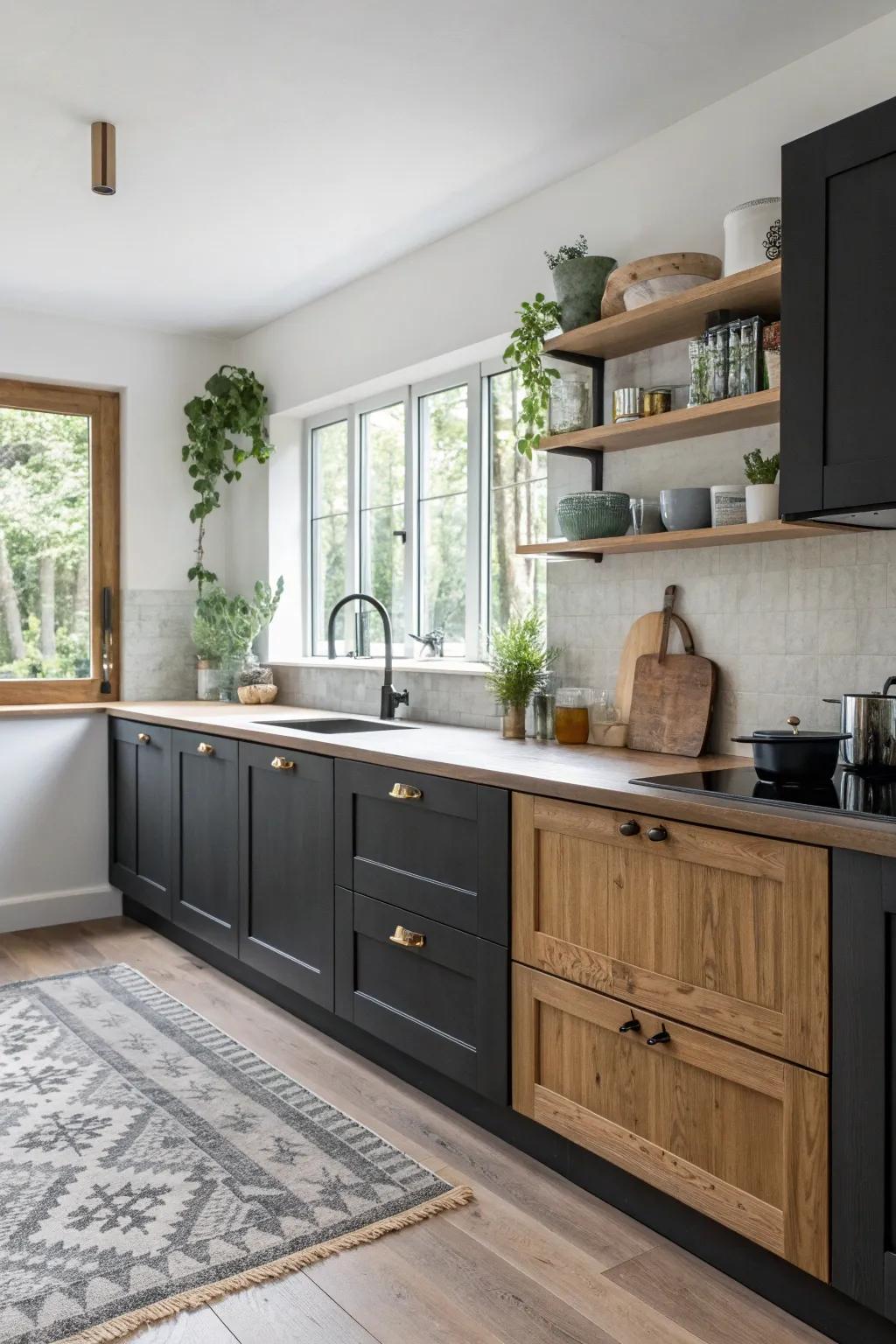 Incorporate a burst of hue through juxtaposing unit extremities. 🎨 #KitchenDesign #ColorPop