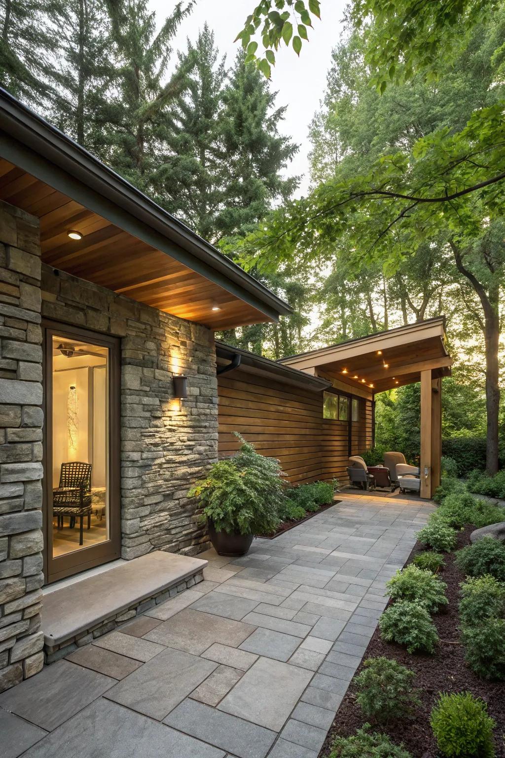 Mixed textures deliver a visually stimulating and dynamic appearance.
