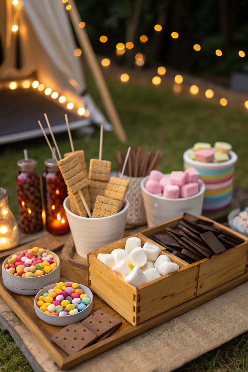 An alluring premium s'mores bar for celebration attendees