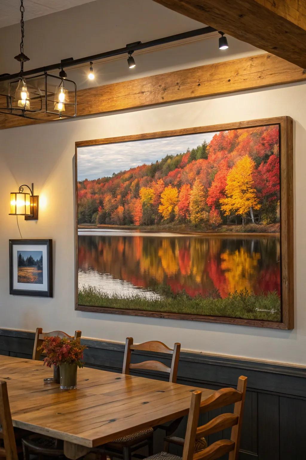 Lakes reflecting autumnal colors evoke a sense of tranquility.