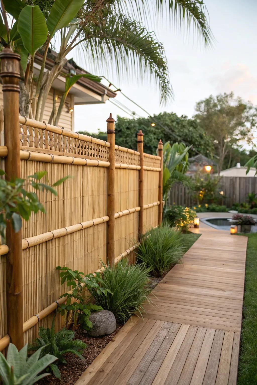 Transform your fence via the natural allure of bamboo.