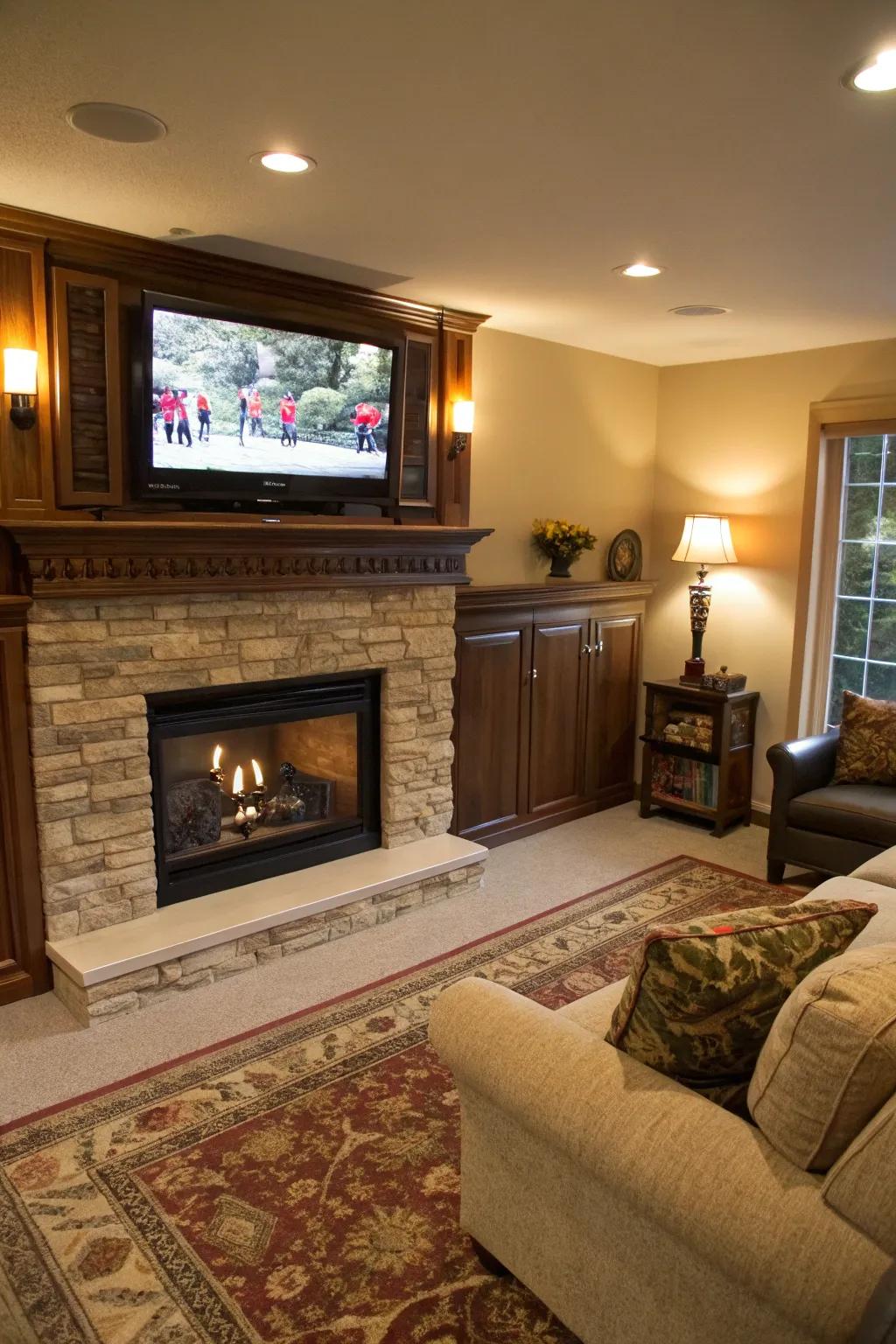 Integrate technology flawlessly with your fireplace design.