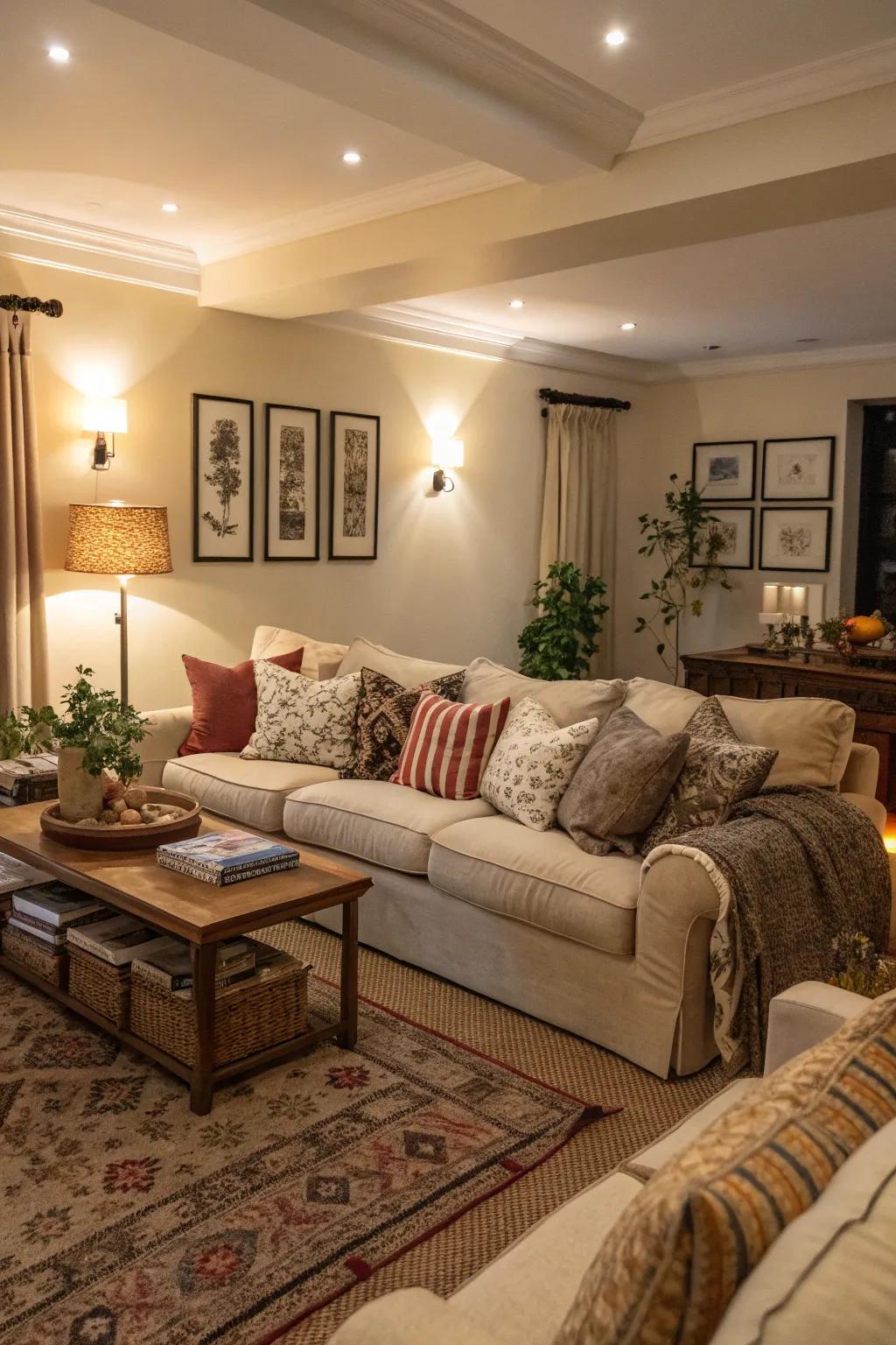 Cozy seating creates an ideal lounging location.