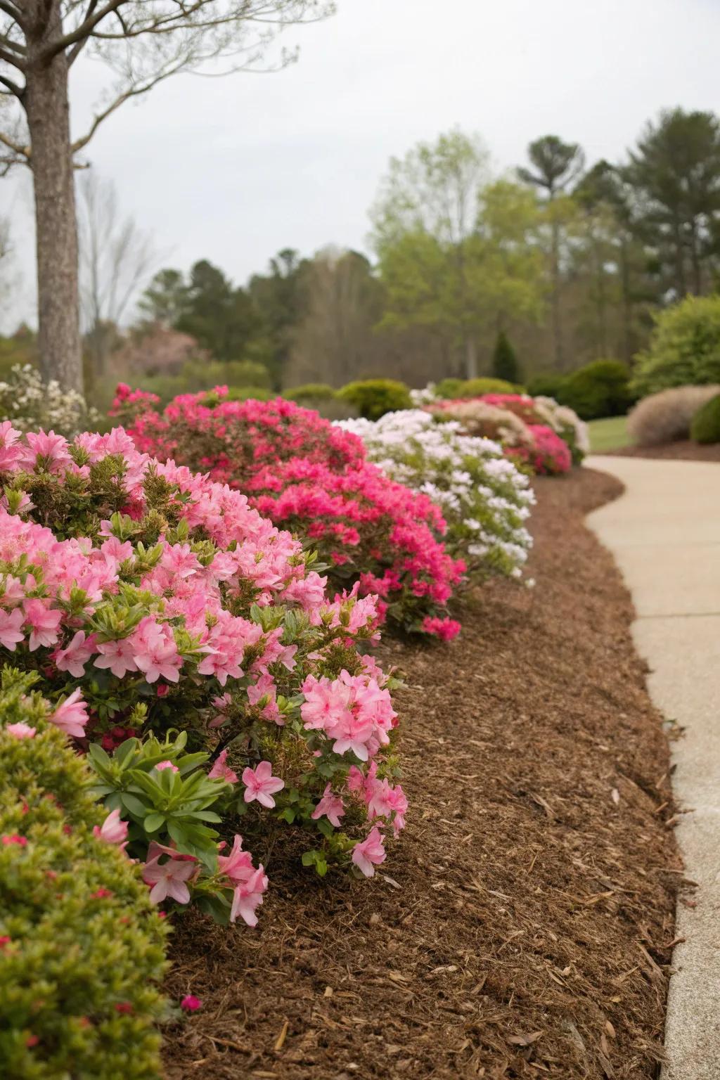 Perfect your azalea beds with ground covers and mulch.