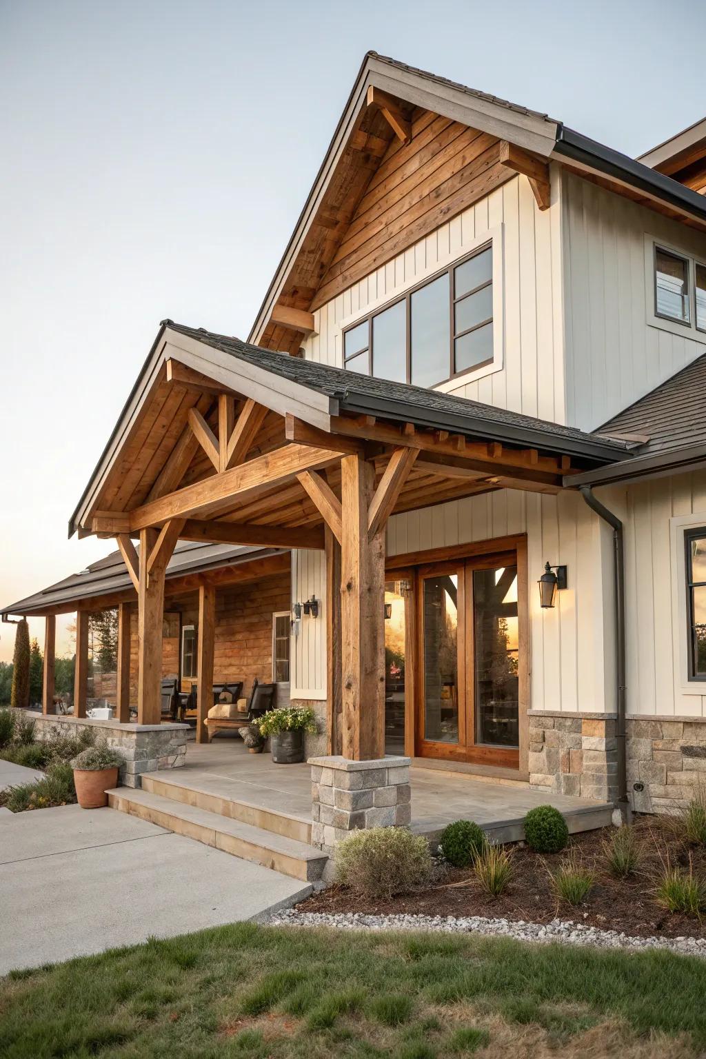 Lumber highlights imparting warmth and flair.