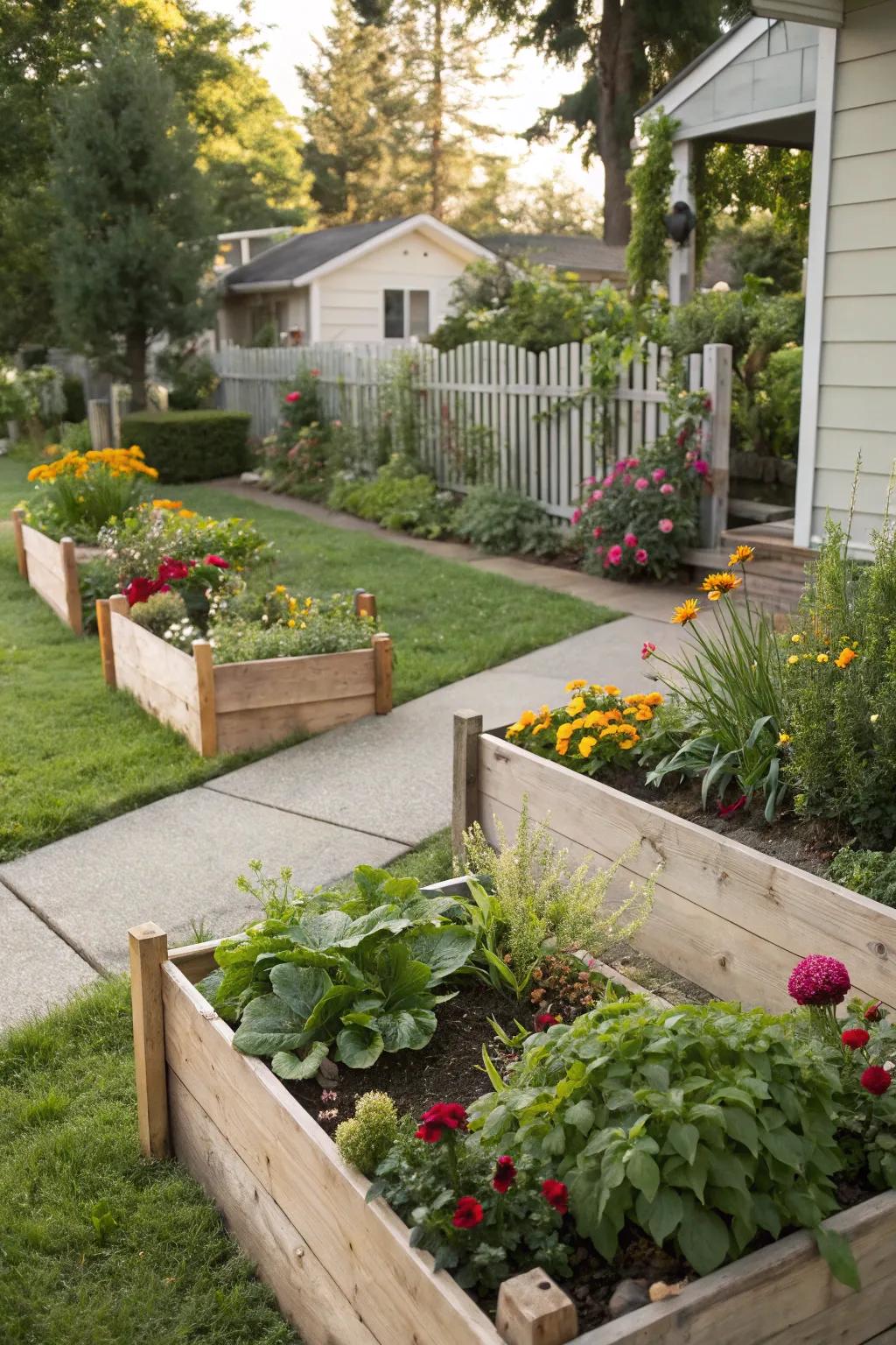 Raised beds provide structure and variety to your garden.