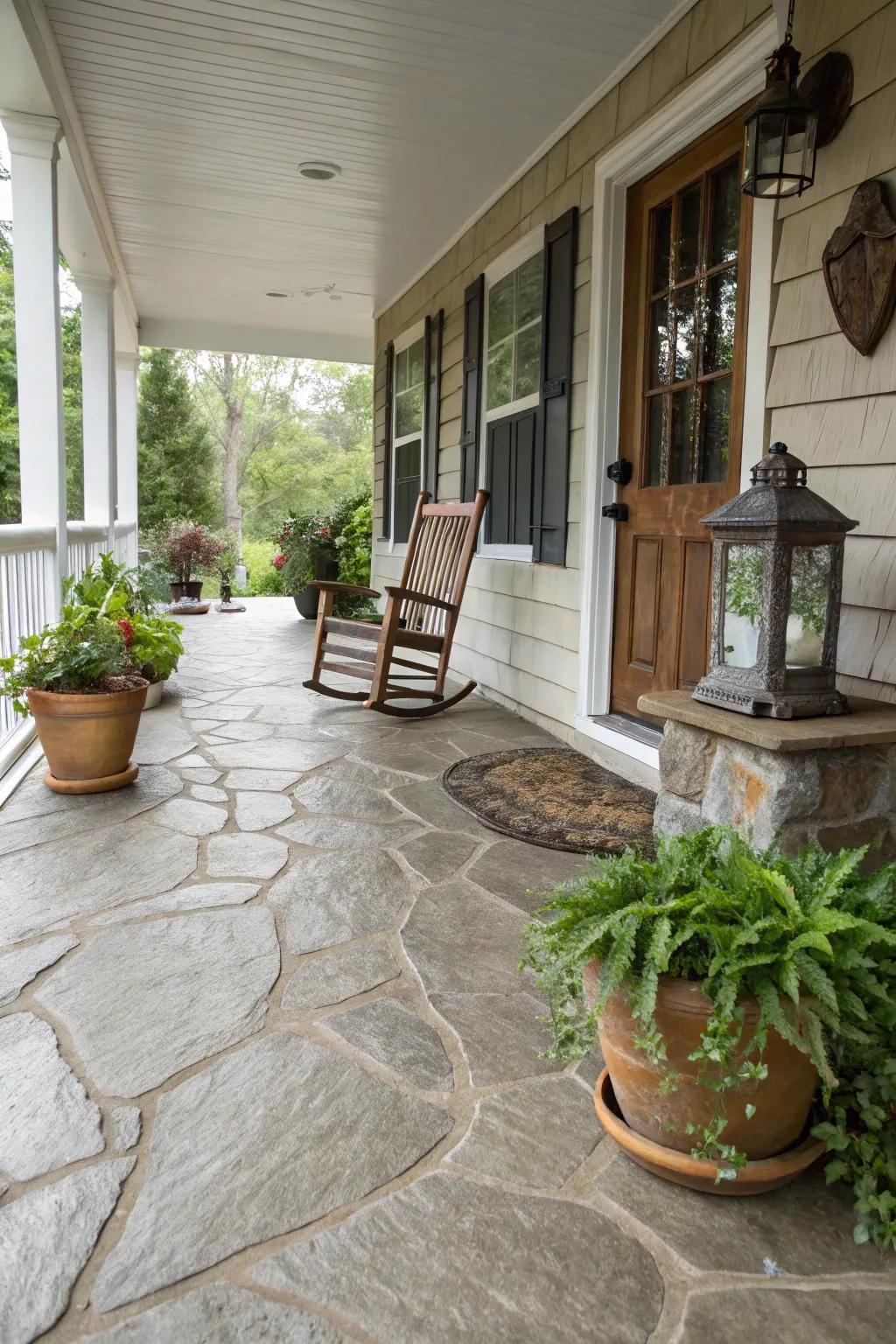 Artificial stone concrete for a sophisticated touch.