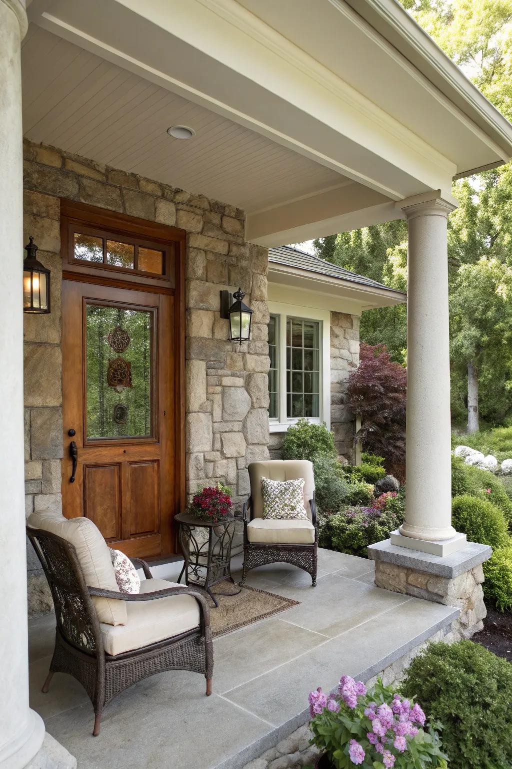 Lithic accents furnish a hint of sophistication and durability.