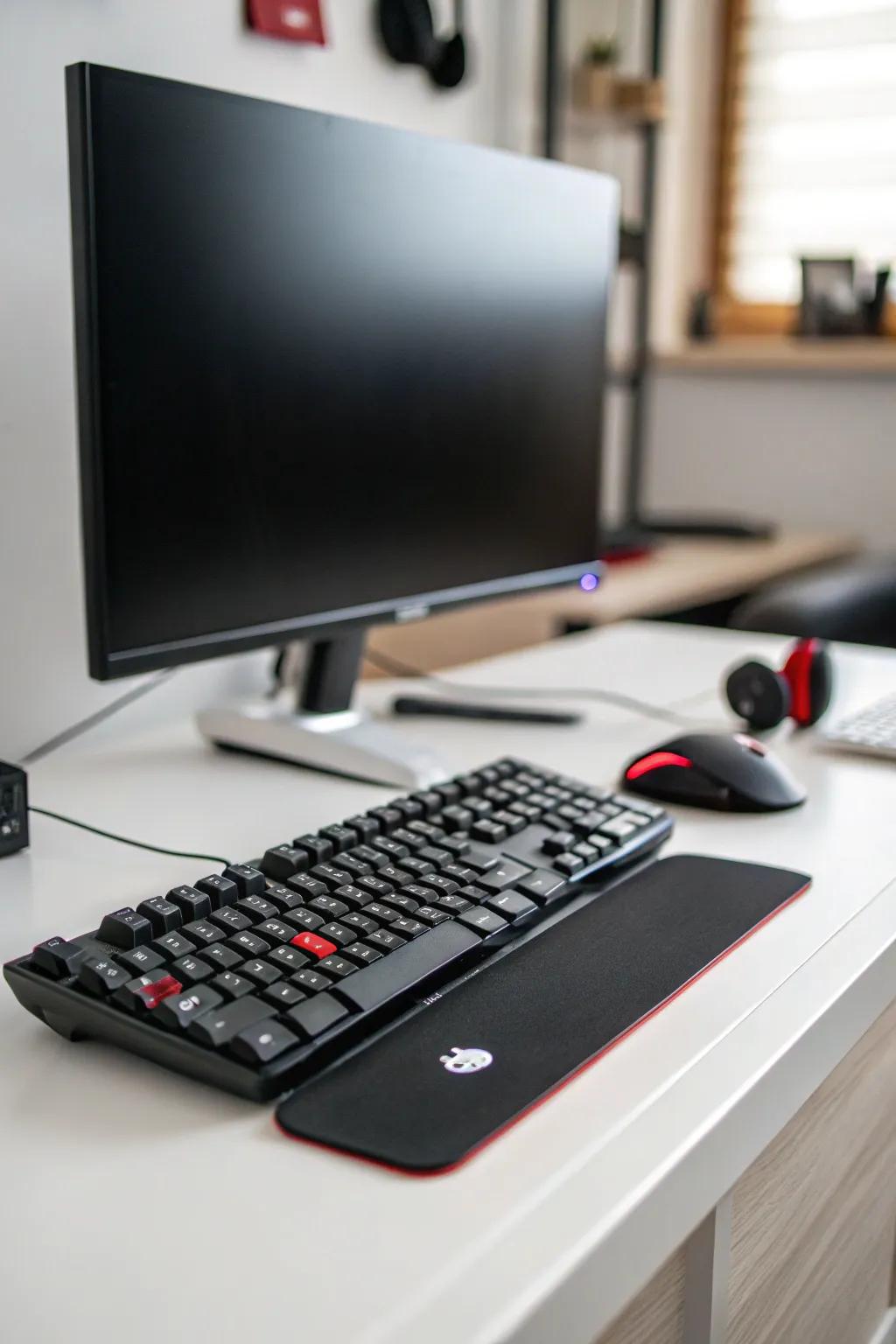 A minimalist setup highlights simplicity and functionality.