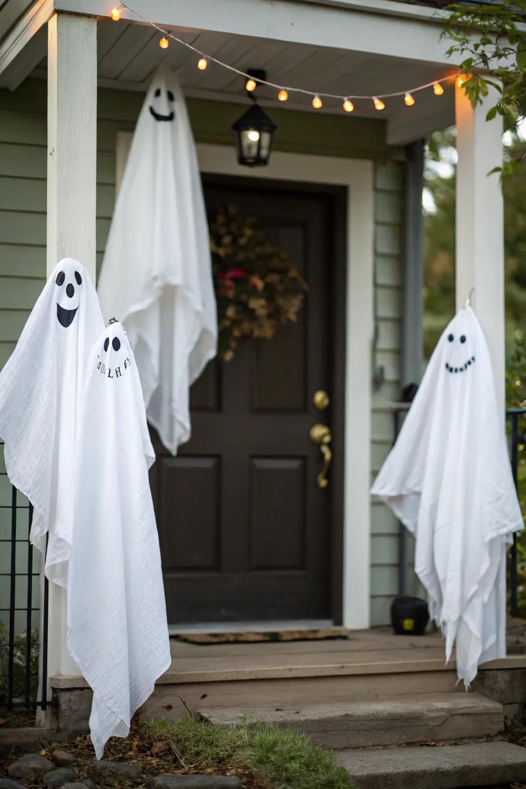 Friendly ghosts add a whimsical touch to your Halloween décor.