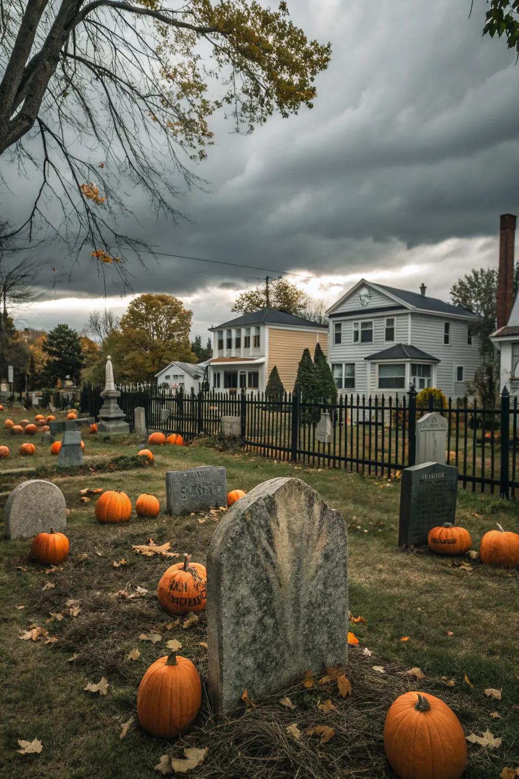 Gourds impart a classic nuance to any All Hallows' Eve graveyard.