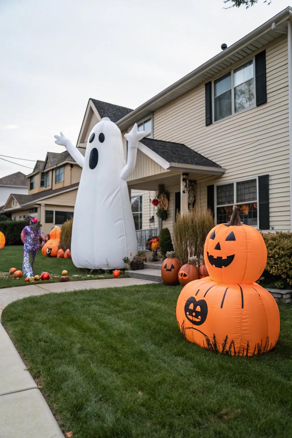 Create a significant impression with large inflatable Halloween figures.