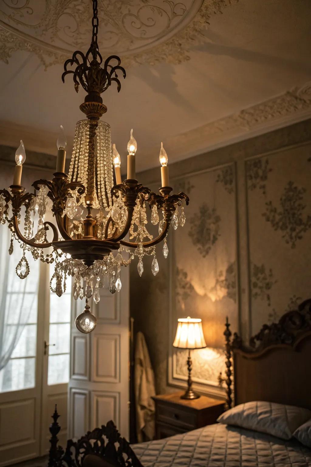 A candelabra functions as a theatrical focal position.