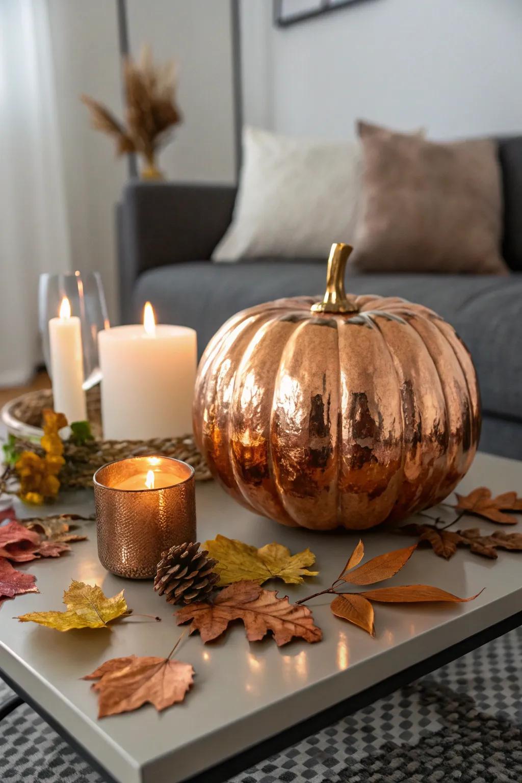 A polished pumpkin that radiates contemporary sophistication.