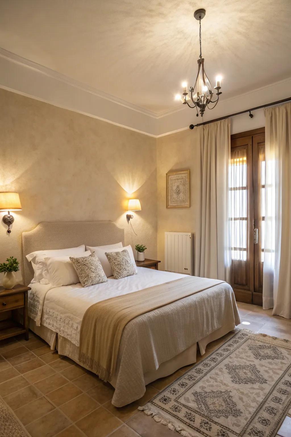 Neutral hues cultivate a serene and extensive sensation throughout any chamber.