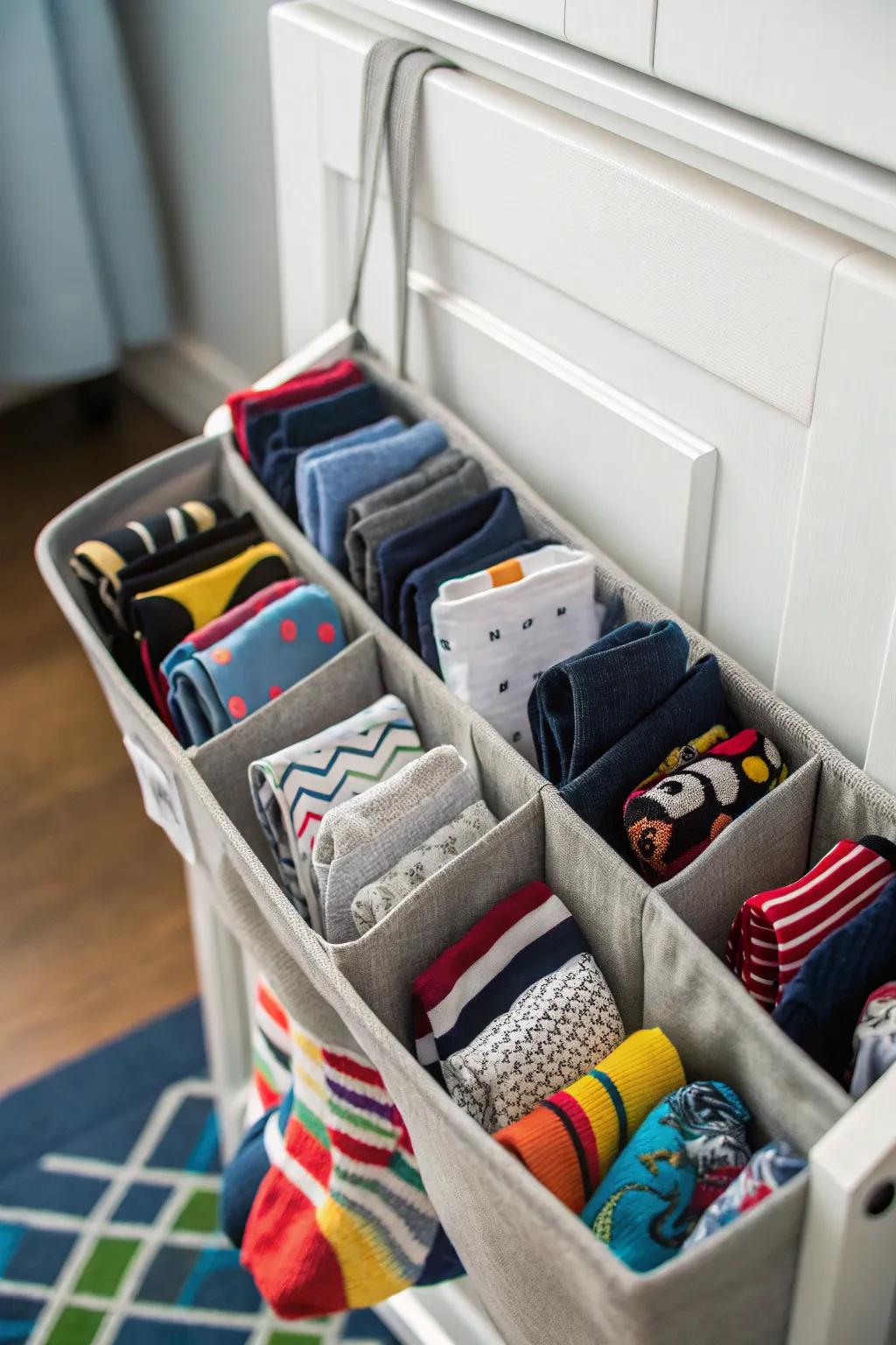 A shoe rack can effectively double as a sock storage alternative.