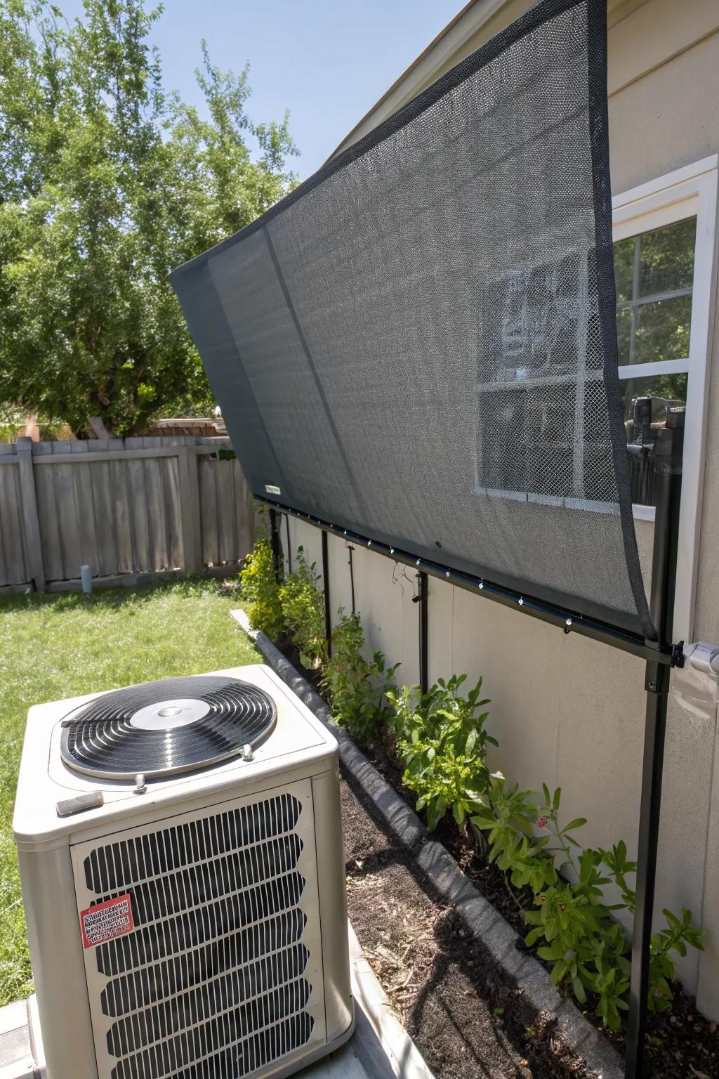 A mesh solar screen provides sun defense while sustaining airflow.
