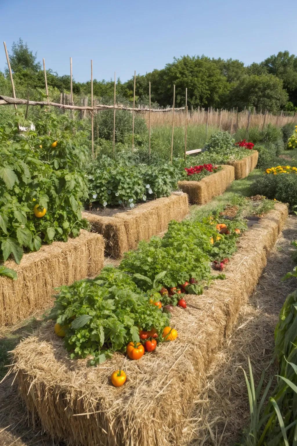 Straw bales present a unique perspective on traditional gardening practices.