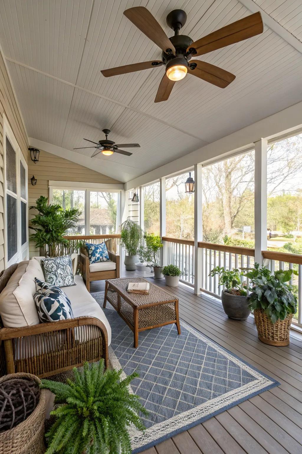 A seamless blend of outdoor and indoor aspects on this deck.