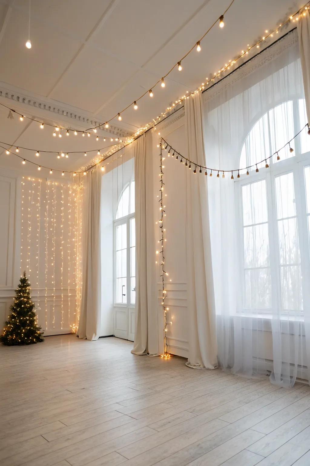 With refined fairy light integration, elevate minimalist areas.