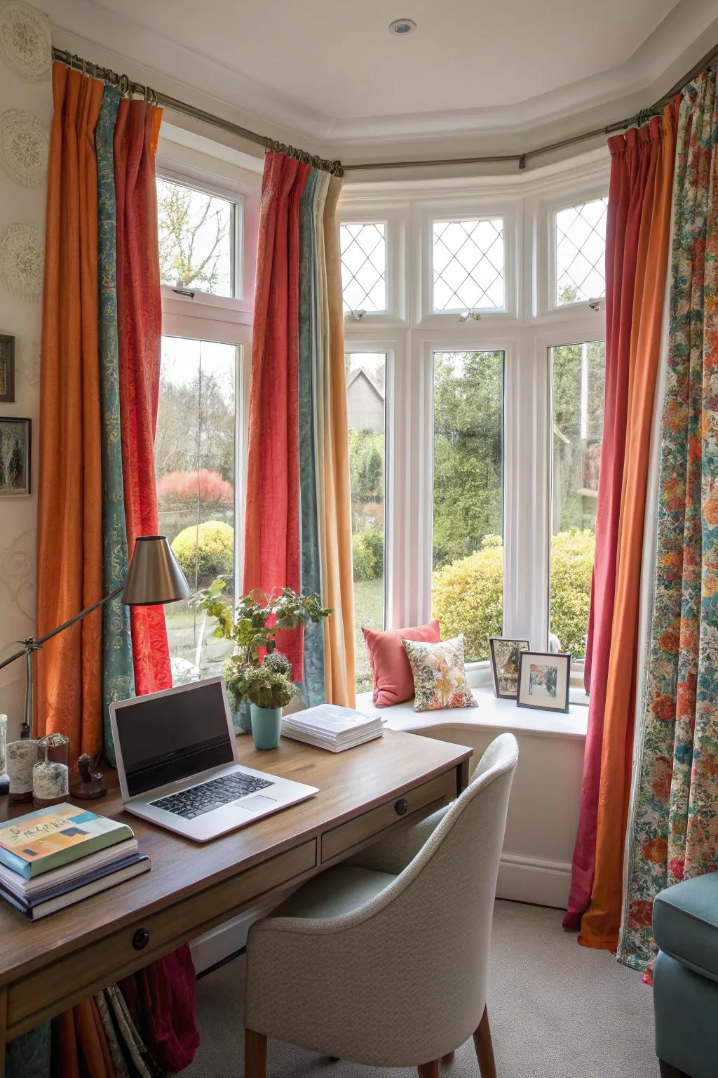 Audacious curtains possess the capacity to engender an attention-grabbing focal point.