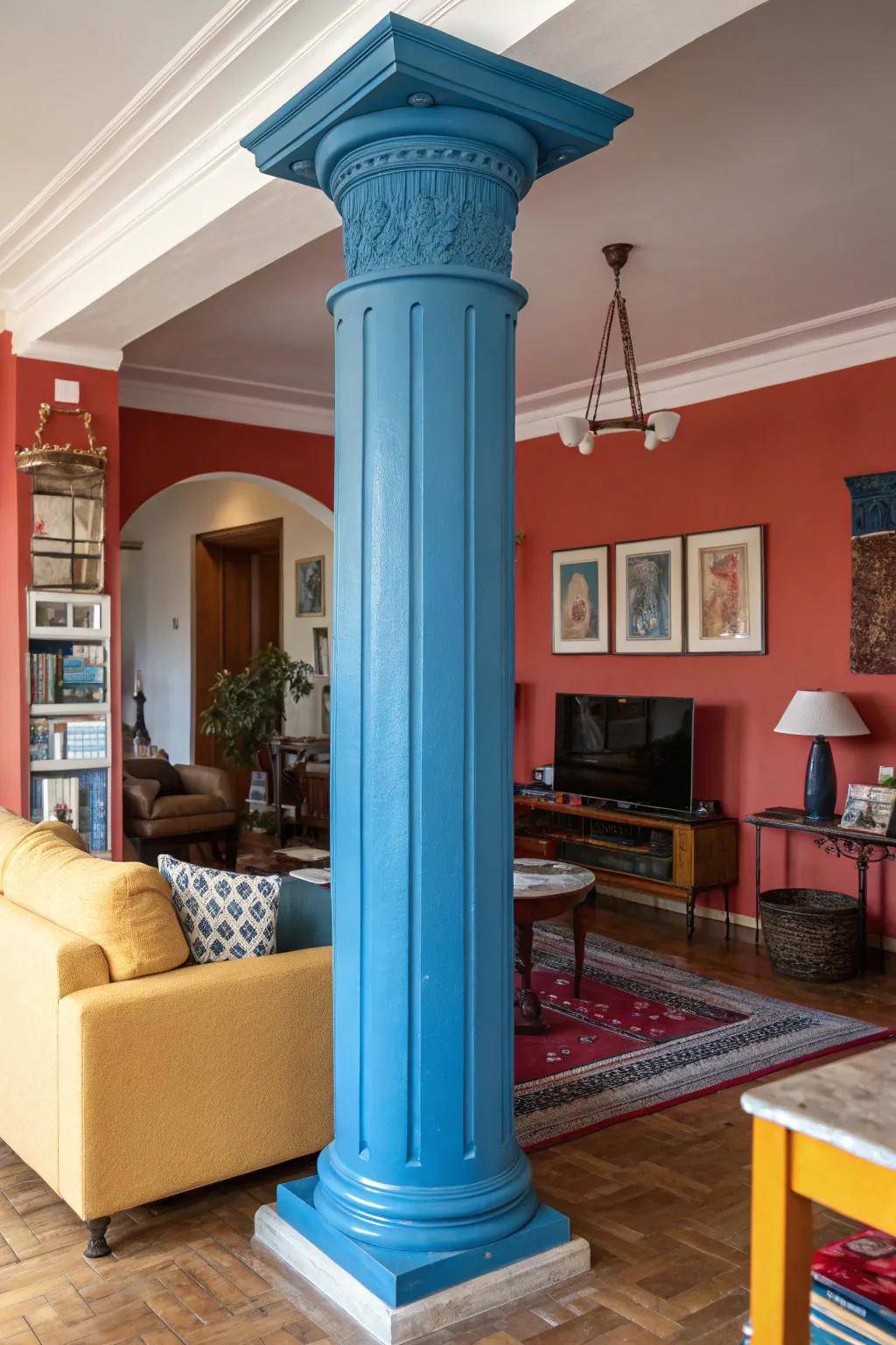 Vivid tones empower columns.