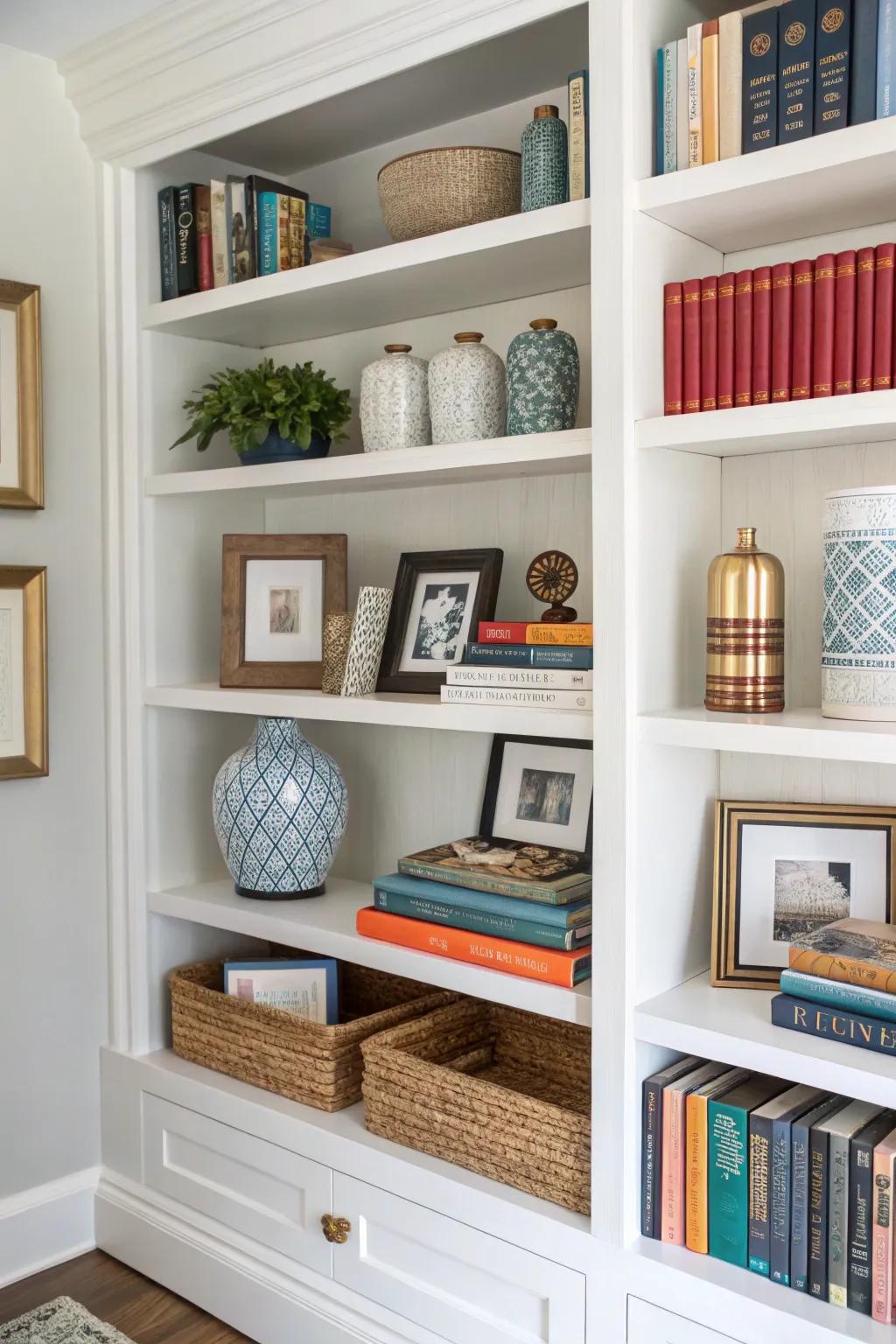 Shelving can be both functional and decorative.
