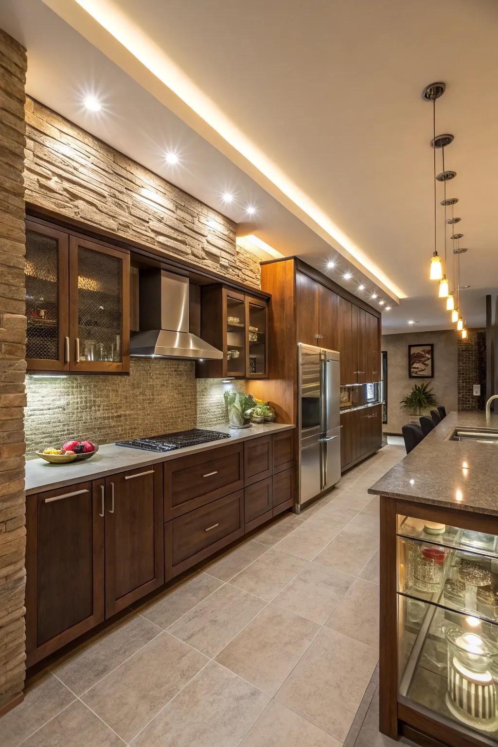 Mixed materials add depth and character to bulkhead lighting.