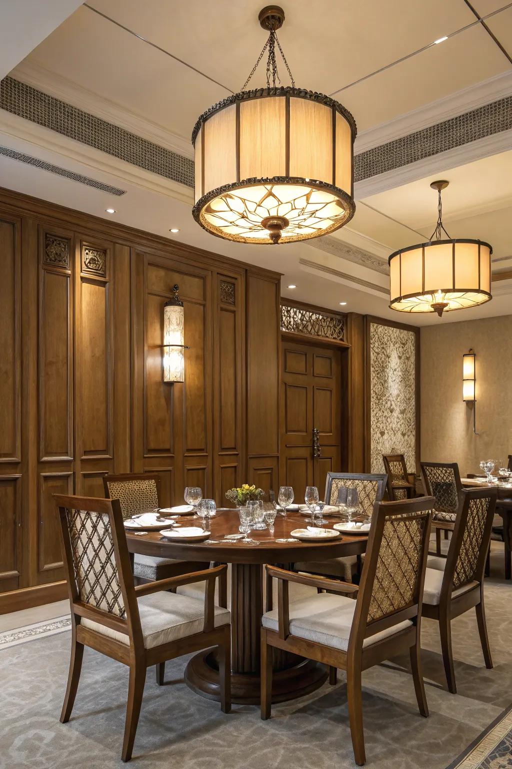 A mix of contemporary and classic details creates a harmonious design.