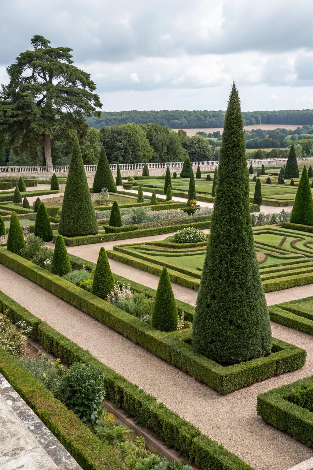 Structured thuja patterns infuse any garden with refinement.