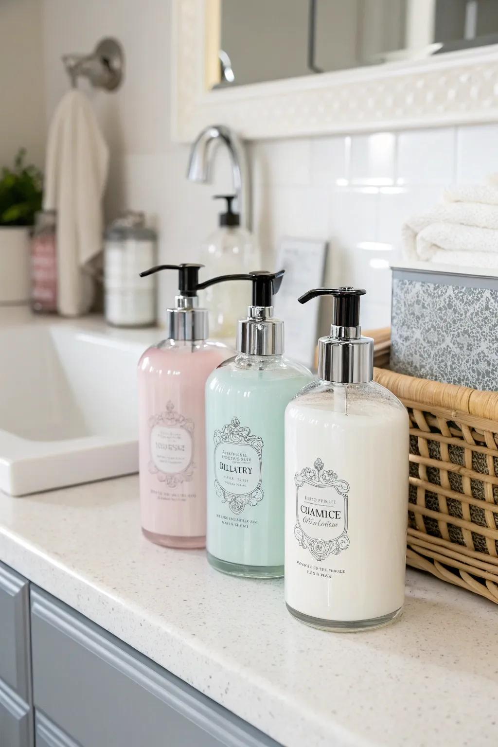 Pump bottles provide a unique and fashionable dispensing solution.