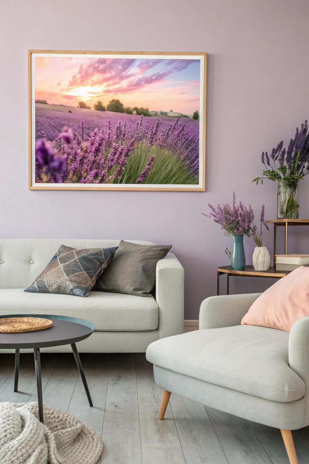 Lavender artistry that refines residential décor.