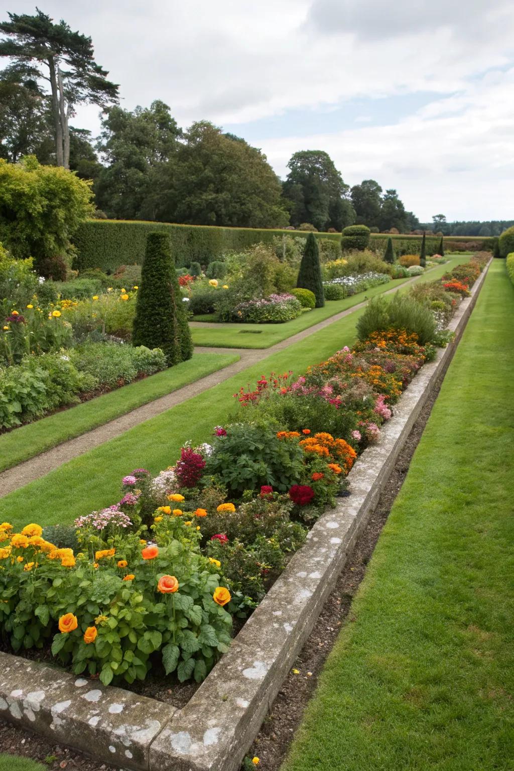 Sharp lawn perimeters delivering a neat and advanced garden aesthetic.
