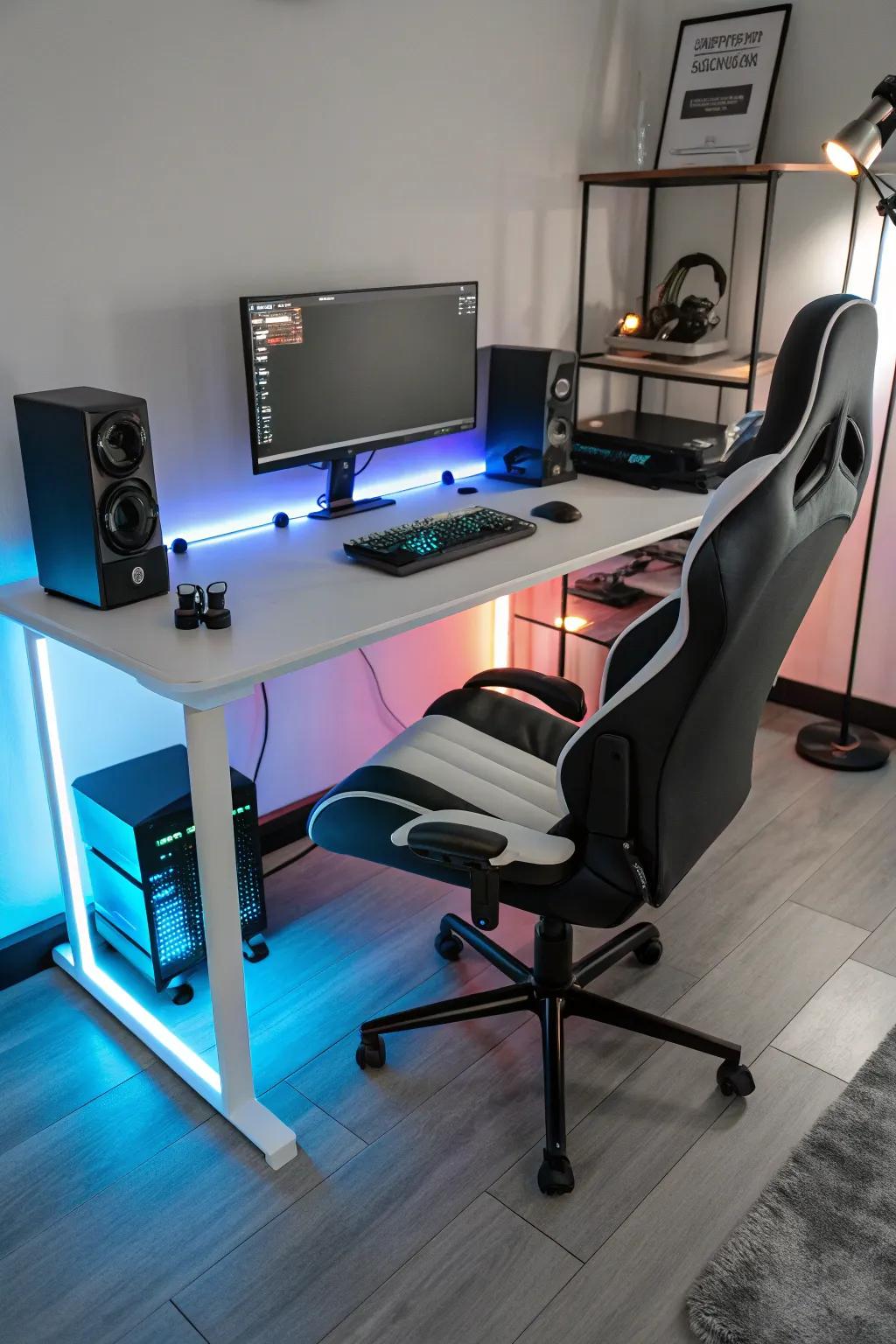 Unite comfort and style through ergonomic LED furniture.