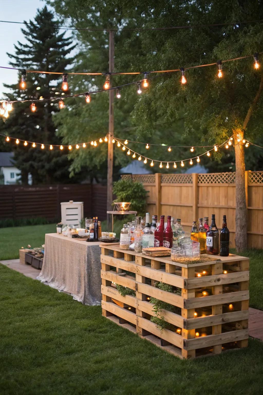 A DIY skid bar perfect for outdoor gatherings.